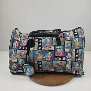 Betty Boop Duffle Bag Purse Travel Satchel Cartoon Print 20in Carry On Tote Bag